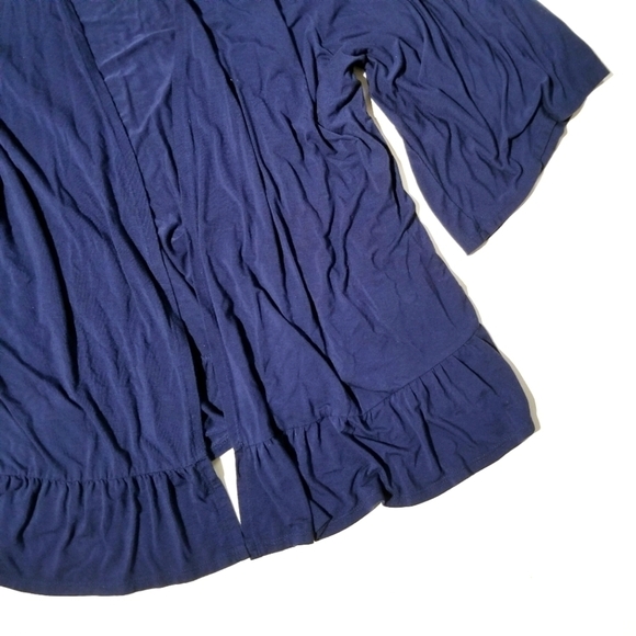 SOMA Soft Jersey Open Cardigan Kimono Ruffled Hem Royal Blue - Picture 6 of 7